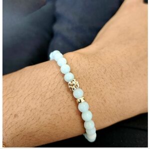 Amazonite and 14K Gold Beaded Bracelet